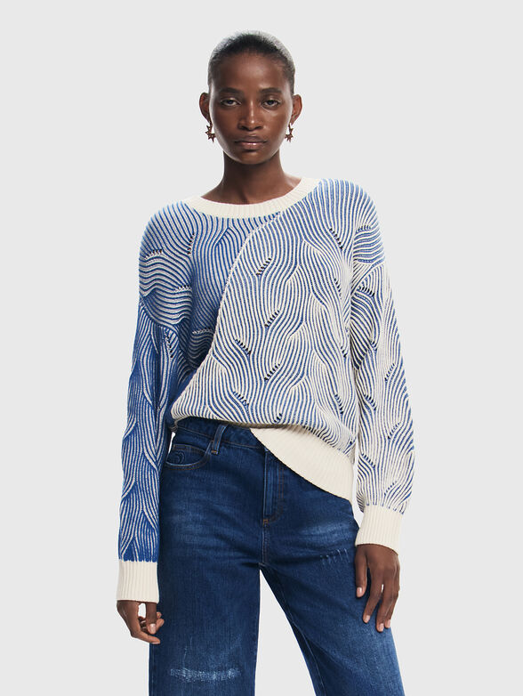 Sweater with oval neckline - 1