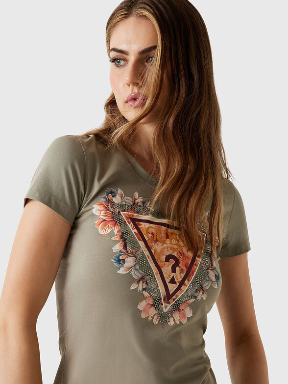 Cotton T-shirt with floral motifs - 4