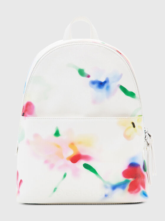 White backpack with contrast print - 1