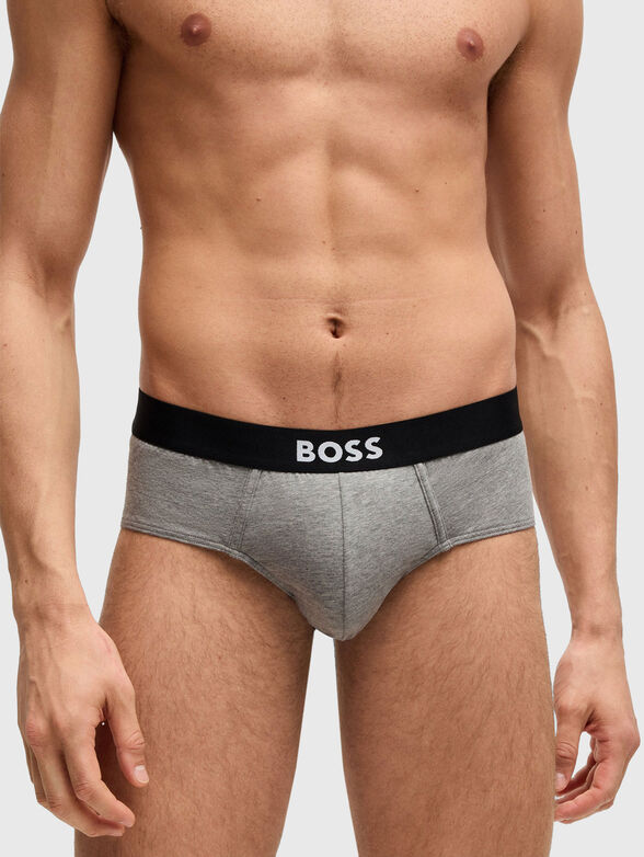 Set of three pairs of briefs with logo - 4