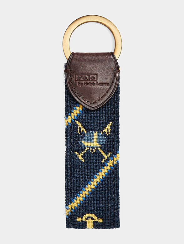 Keychain with embroidery and leather detail - 2