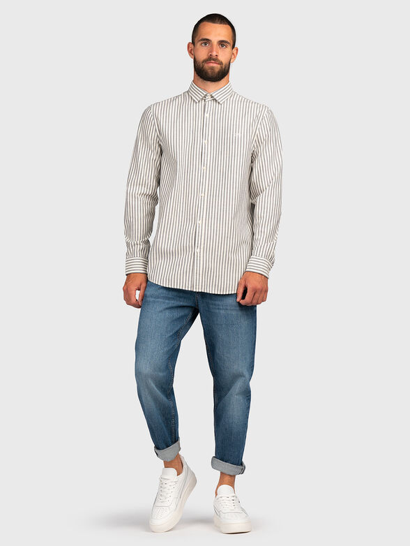 Cotton shirt with stripe print  - 2