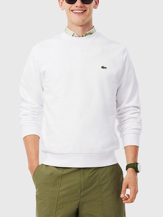 Sweatshirt with oval neckline and logo - 1