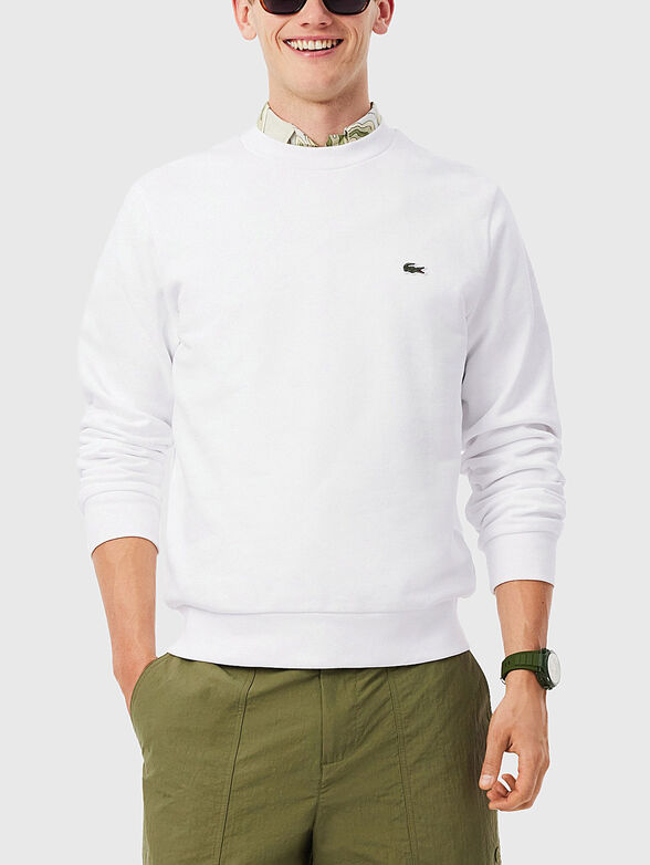 Sweatshirt with oval neckline and logo - 1