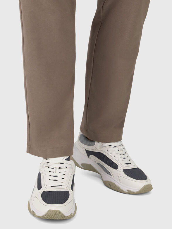 Leather and fabric sneakers - 2