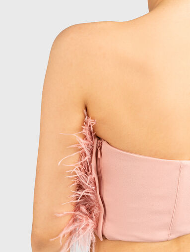 Black bandeau top with feathers - 5