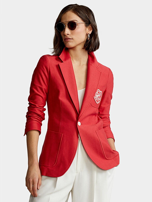 Red blazer with logo emblem - 1