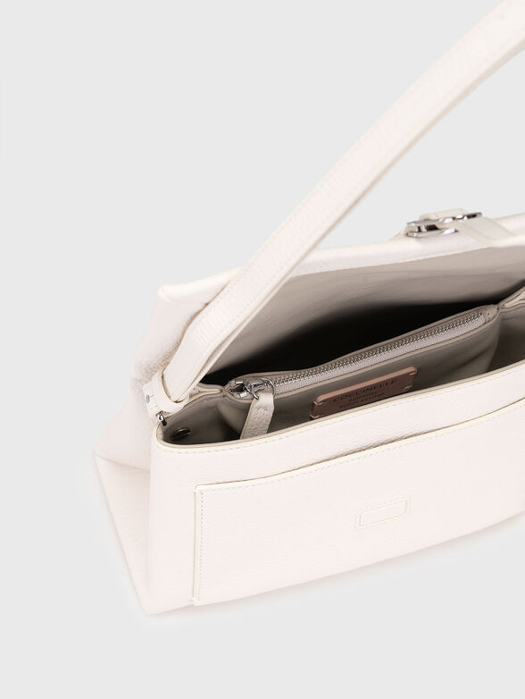 Beige leather shoulder bag - 6