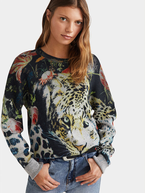 RENJI sweater with leopard print - 3