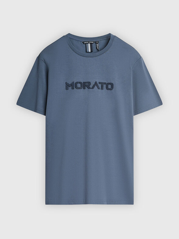 Cotton T-shirt with oval neckline - 1