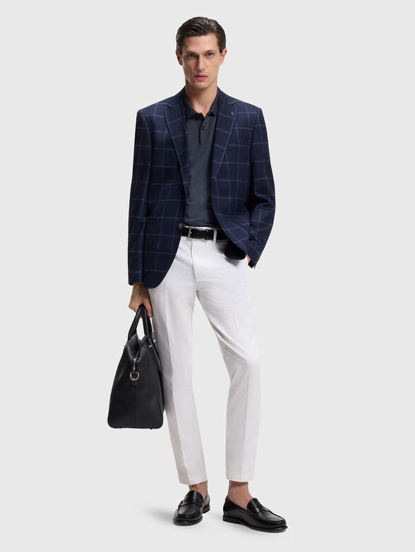 Navy blue cotton polo shirt - 2