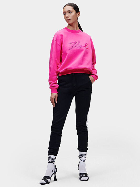 Sweatshirt with logo in fuxia color - 1