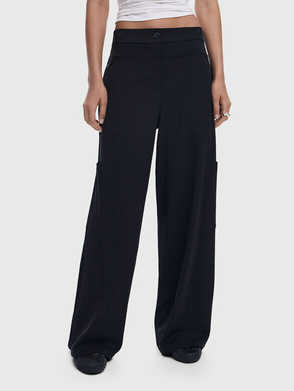 Straight trousers with elastic waist - 1
