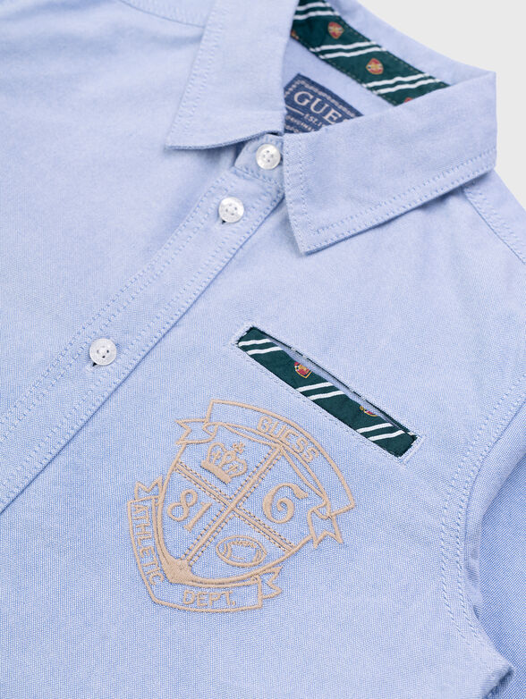 Embroidered oxford shirt in cotton - 3