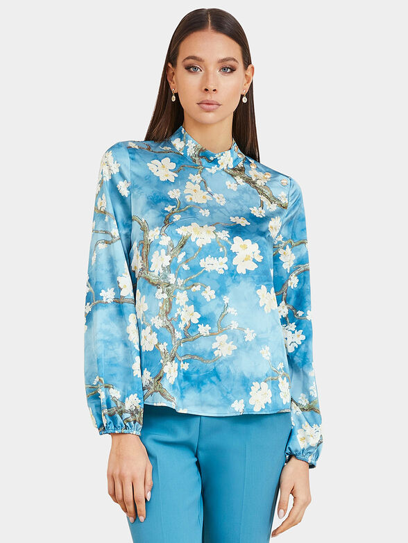 BLOSSOM black blouse with floral motifs - 1