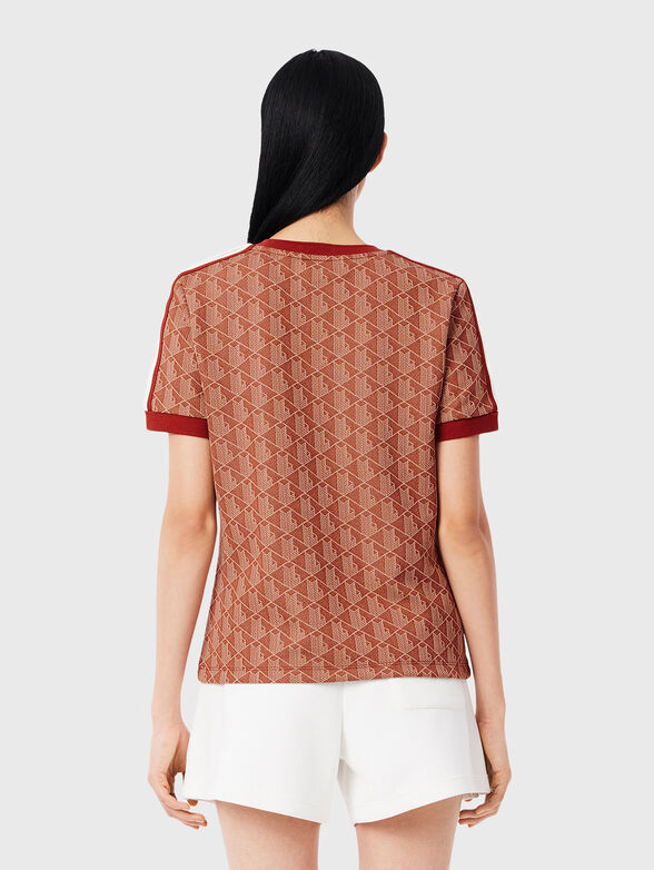 T-shirt with monogram print and oval neckline - 3