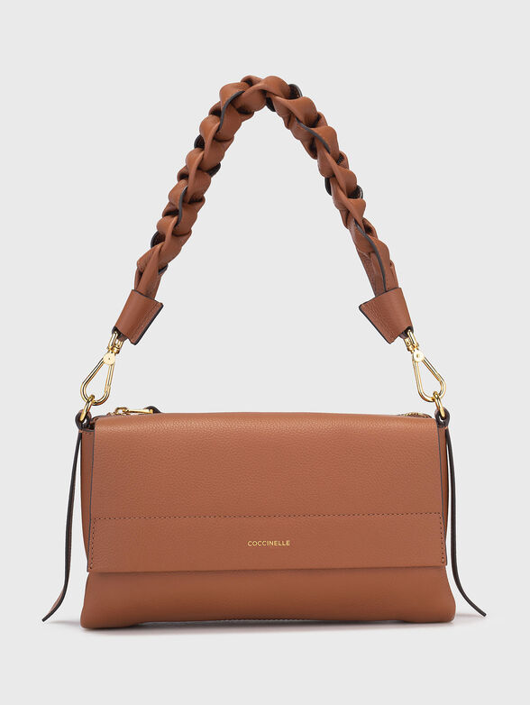 Leather bag with accent handle - 1