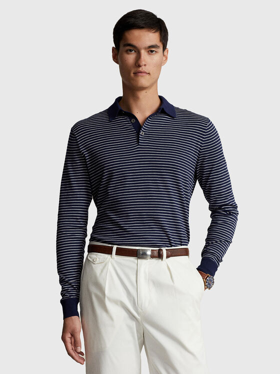 Striped Polo-shirt with long sleeves - 1