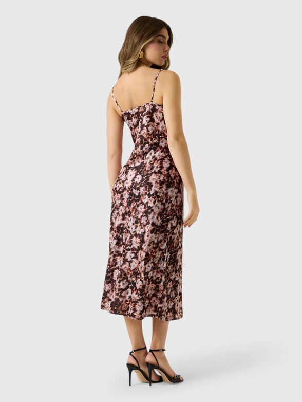 Midi dress with floral print in black - 2