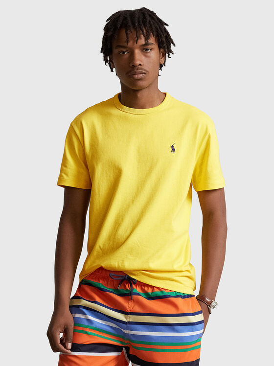T-shirt in yellow with embroidered logo - 1