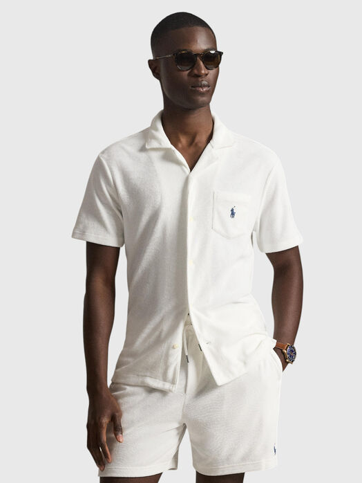 TERRY white cotton blend shirt