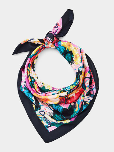 Square scarf with floral print - 3