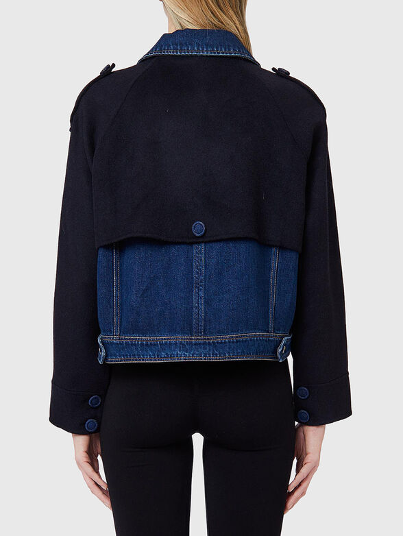 Wool blend jacket with denim inserts - 2