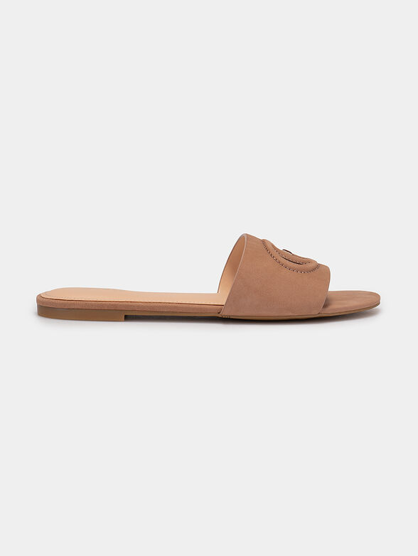 TASHIA leather sandals in beige color - 1
