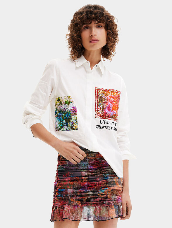 Shirt with multicolored embroidery - 1