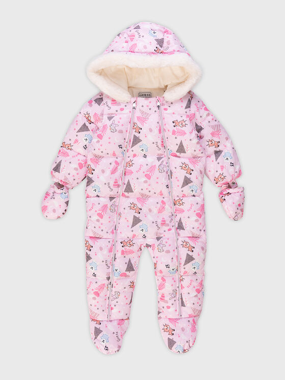 Jumpsuit with fluffy hood - 1