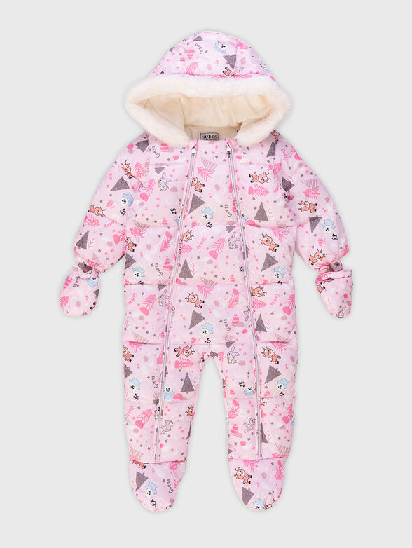 Jumpsuit with fluffy hood - 1