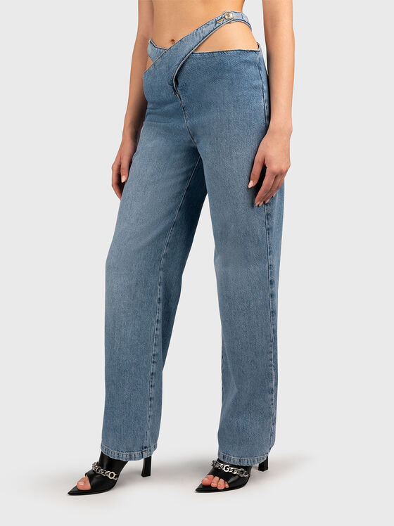 Blue jeans with accent fastening - 1