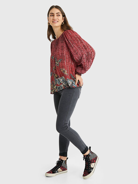 BUTTERFLY Blouse with puff sleeves - 2