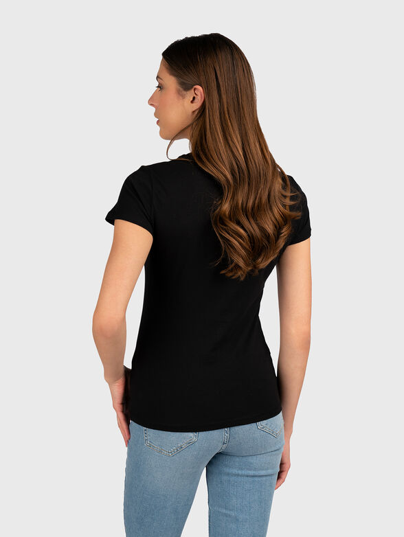 Black T-shirt with rhinestones - 3