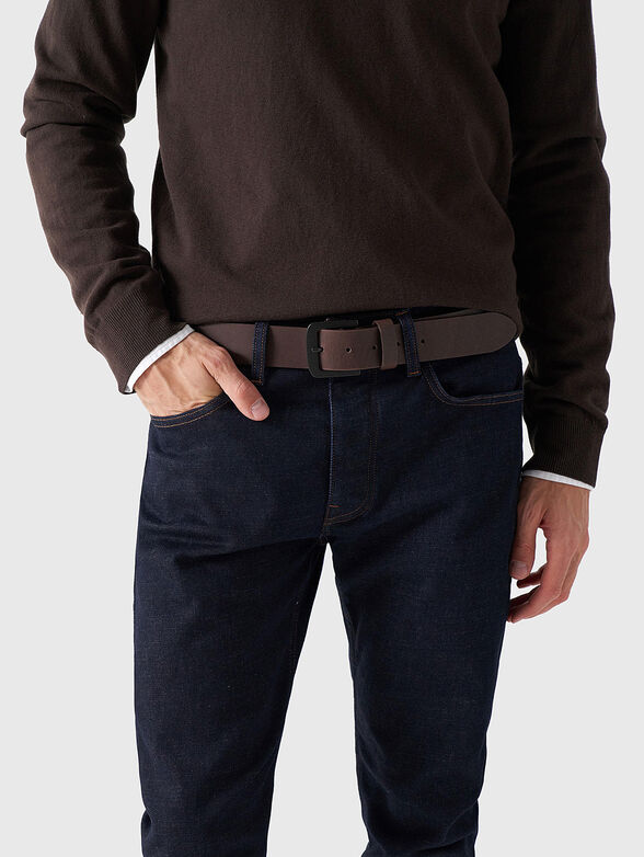 Black leather belt  - 2