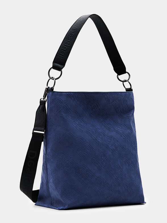Large blue bag with all-over logo embossing - 3