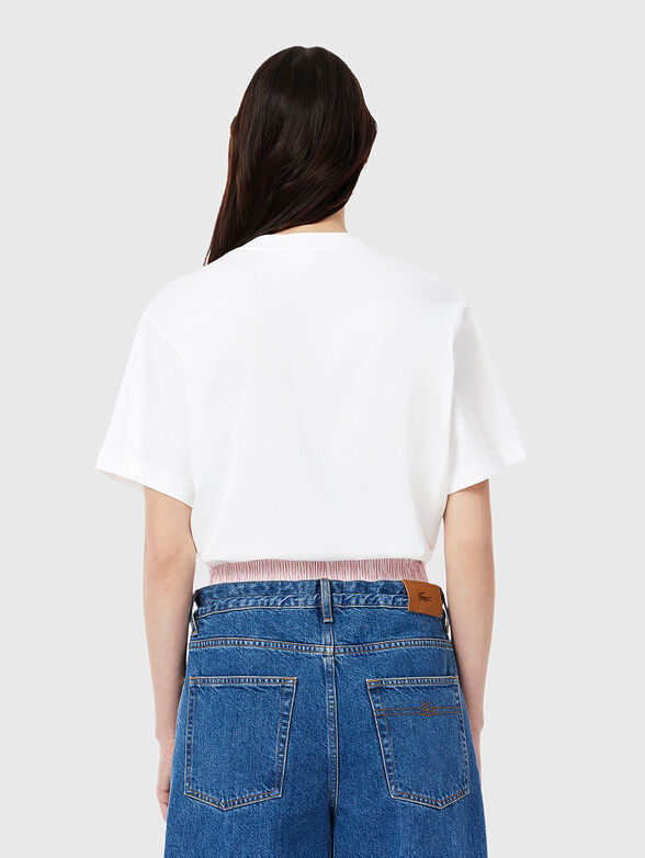 Cotton T-shirt with oval neckline - 3
