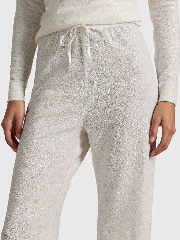 Sequined mesh wide leg trousers - 3