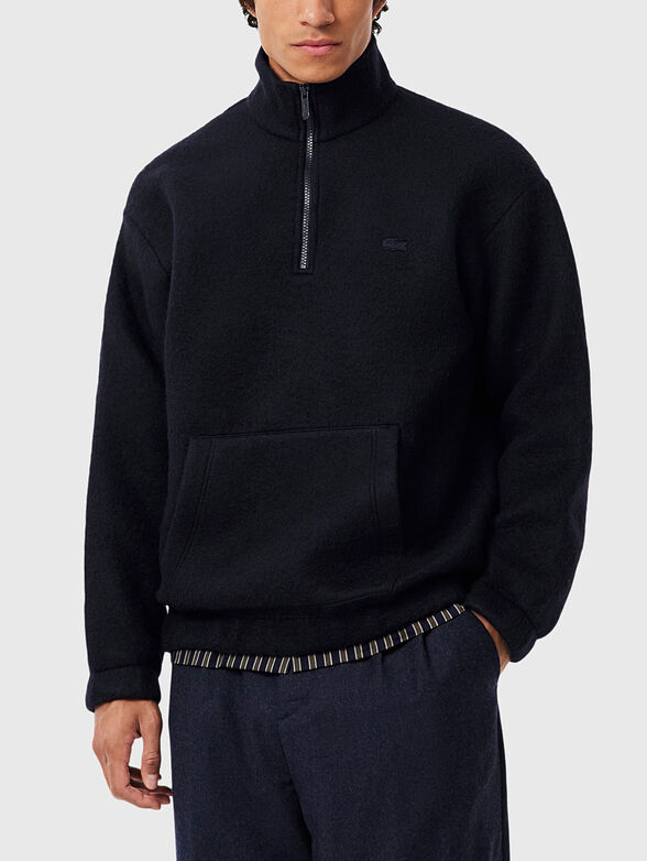 Wool blend zip sweatshirt - 1