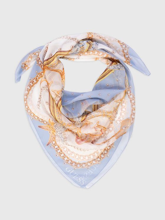 Square scarf with print with logo - 1