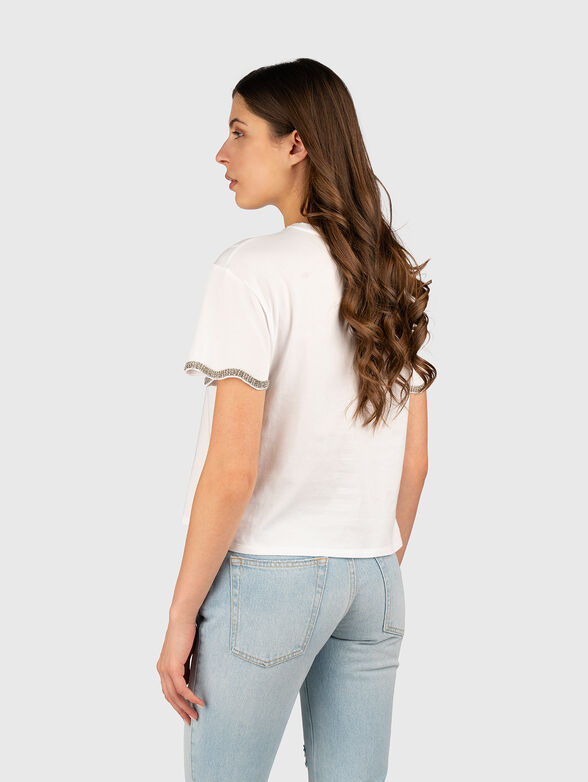 Cotton T-shirt with accent sleeves - 3