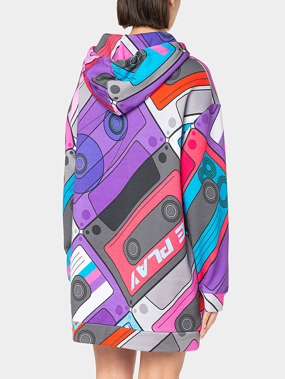 Sweatshirt dress with audio cassette print - 2