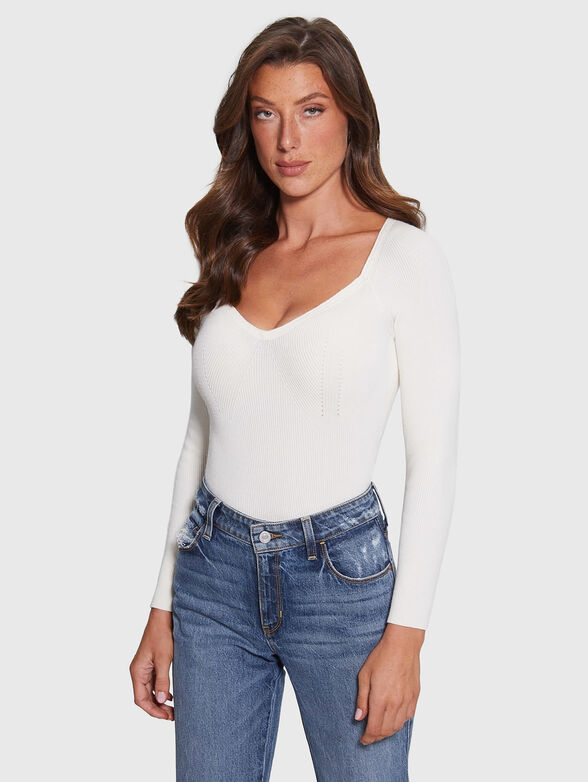 SWEETHEART SONNET pink ribbed sweater - 1
