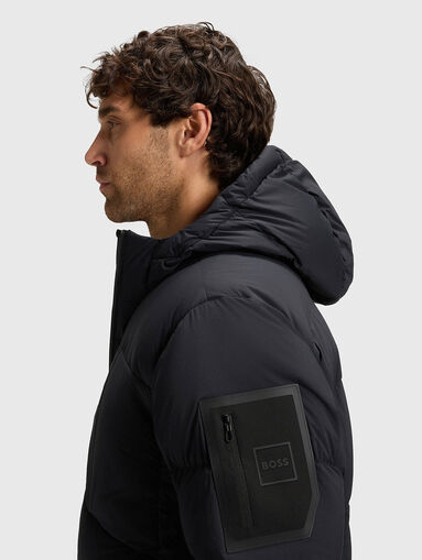 Padded jacket with hood and accent pocket - 4