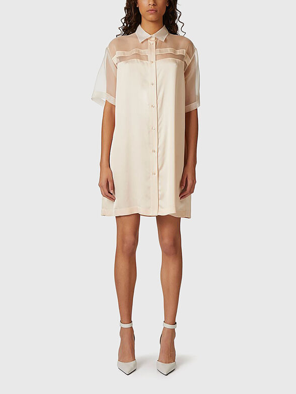 Dress with collar and transparent details - 1