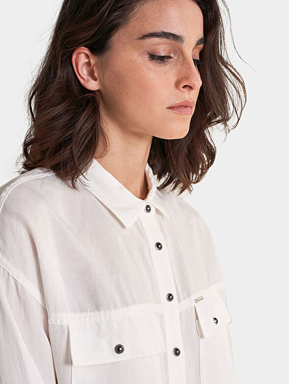 White lyocell shirt - 4