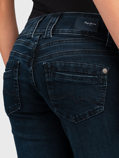 Cotton jeans in dark blue color - 3