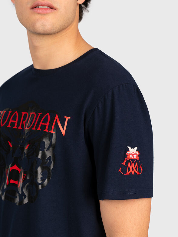 Navy t-shirt with print - 2