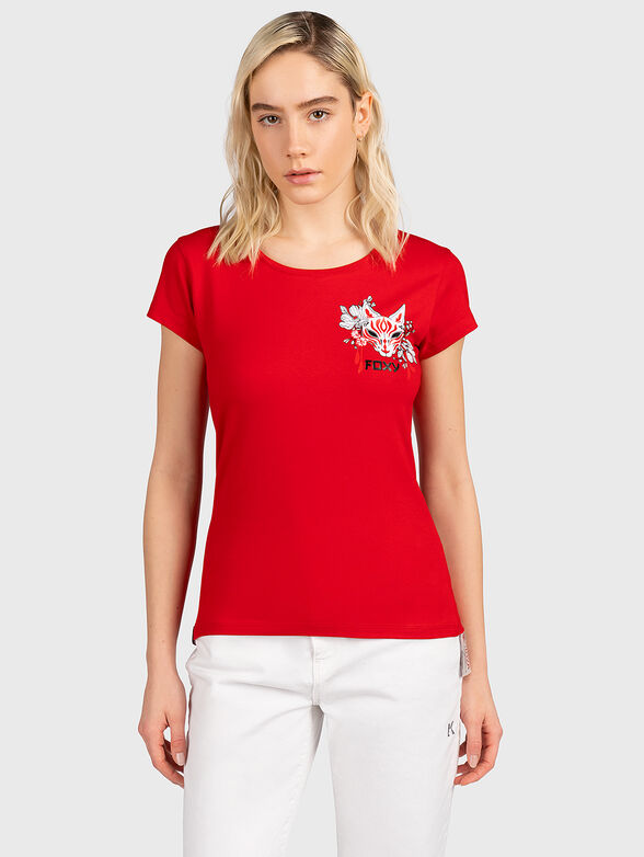 TSL 051 red T-shirt with print on the back - 0