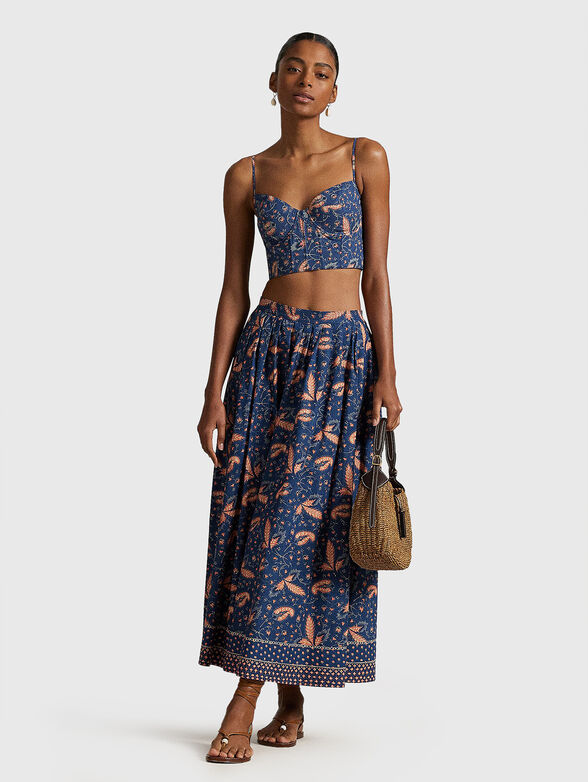 Floral cotton bustier top - 2